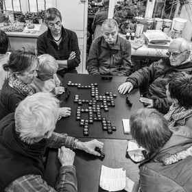 Broderies sur les photographies de Denis Lebioda, jeux, panneaux mon livre préféré, voyage en amérique latine de Claudine et Denis Meyer