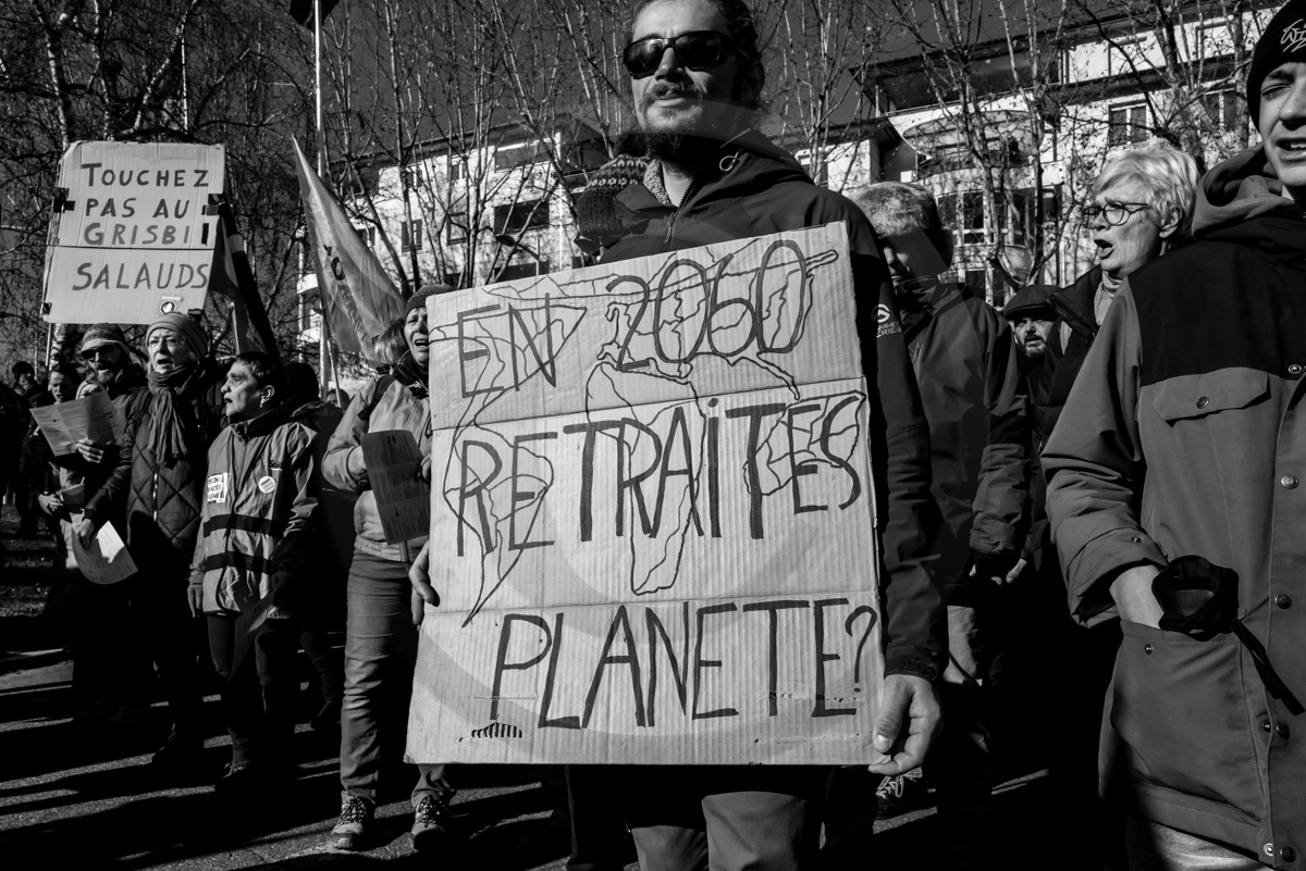 31 janvier 2023 : Manifestation contre la réforme des retraites. Plus de 4000 personnes dans les rues de Gap (Hautes-Alpes).