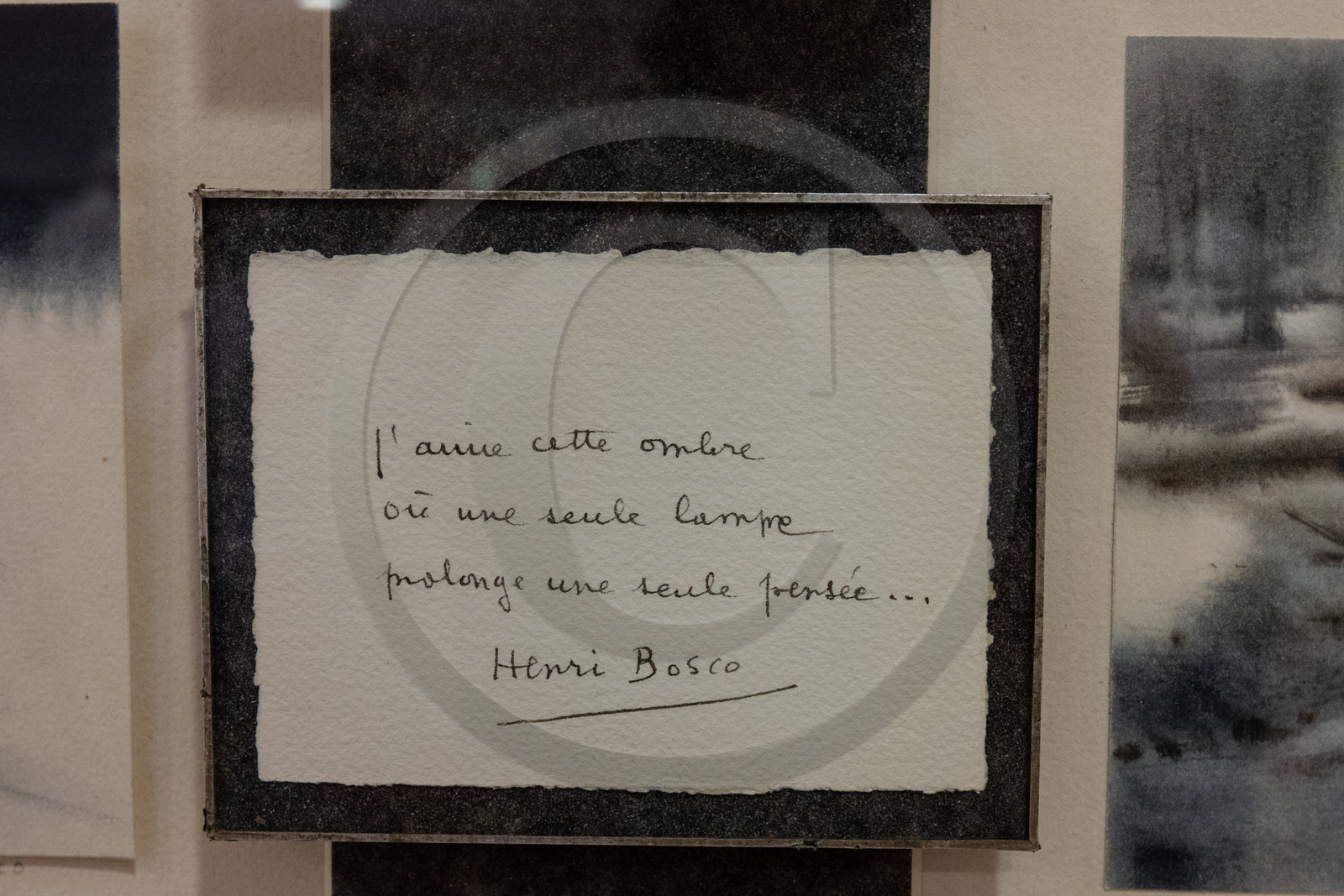 Vernissage de l'exposition Henri Bosco, le poète et les images de Liliane Marco à Lourmarin