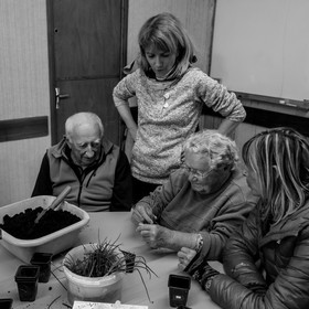 Atelier repiquage de plants de ciboulettes - 05 04 2017