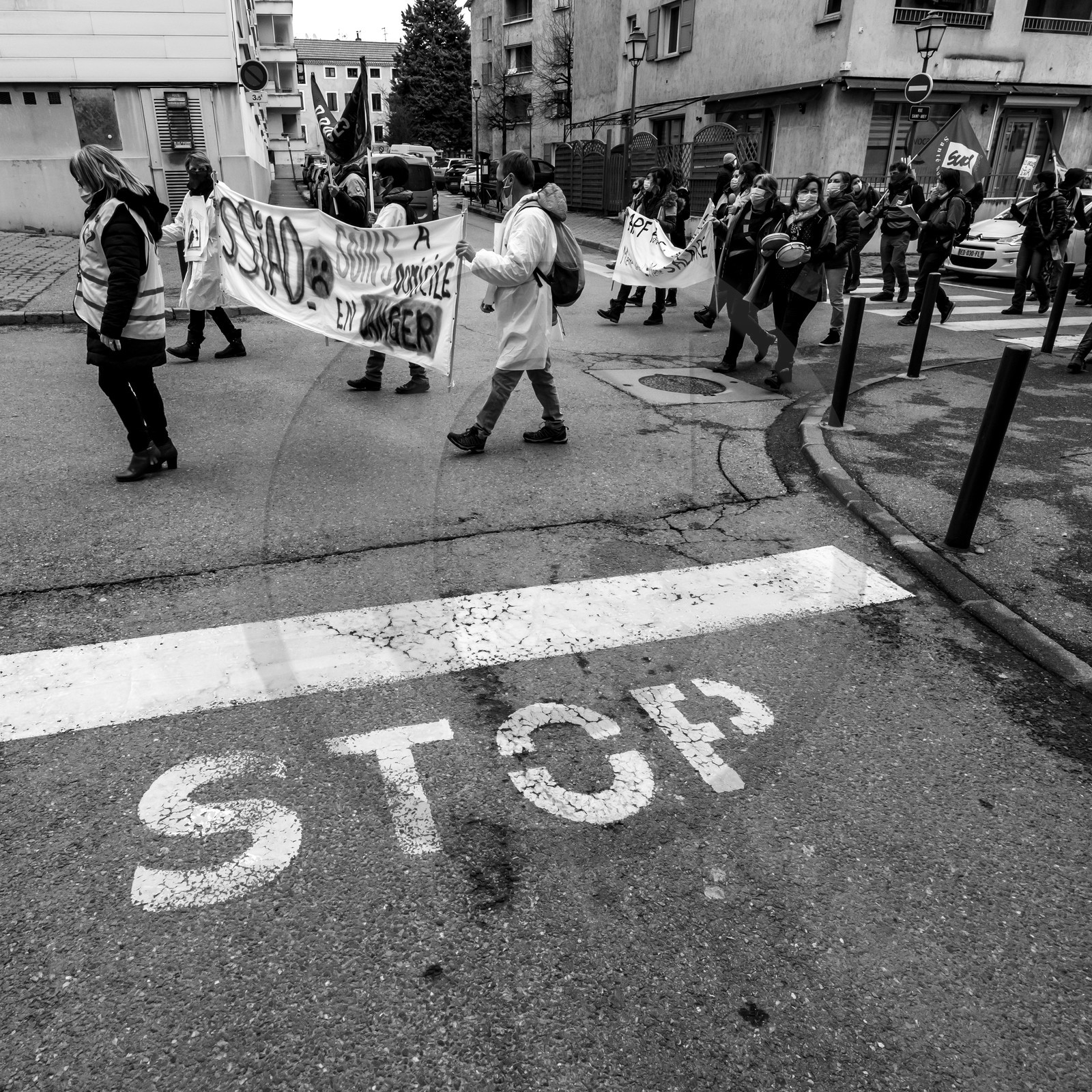 04 février 2021 à Gap (Hautes-Alpes) : Manifestation des soignants oubliés du Ségur de la santé.
