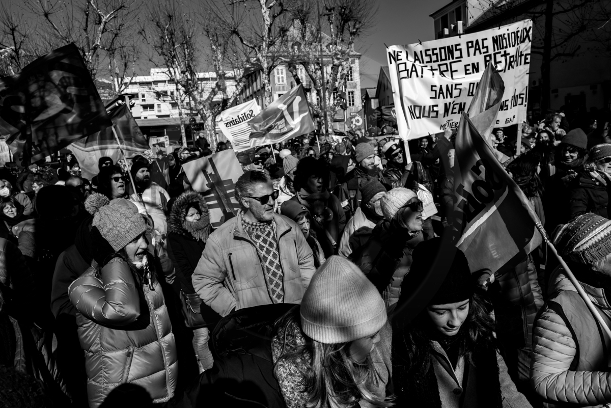 31 janvier 2023 : Manifestation contre la réforme des retraites. Plus de 4000 personnes dans les rues de Gap (Hautes-Alpes).