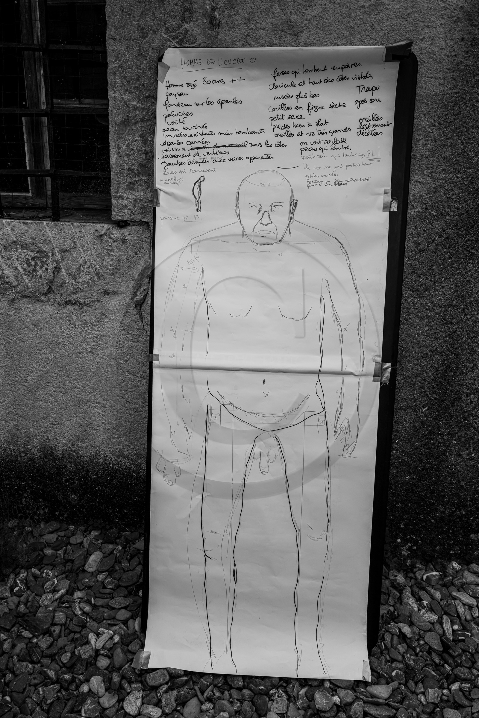 Conception et fabrication de Marcel Joli Coeur l'homme de l'Ouort, avec Barbara Fougnon, artiste plasticienne, dans le cadre de son projet de forêt d'hommes