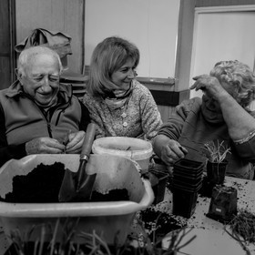 Atelier repiquage de plants de ciboulettes - 05 04 2017