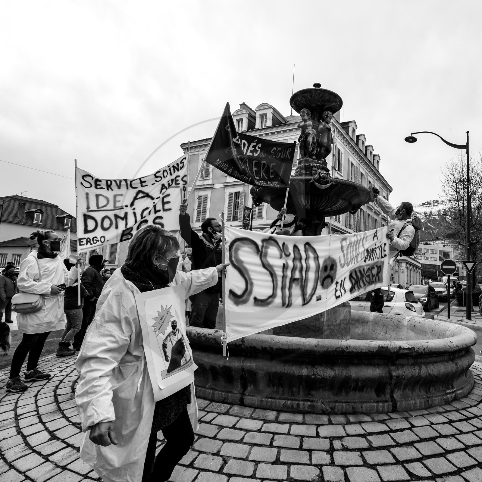 04 février 2021 à Gap (Hautes-Alpes) : Manifestation des soignants oubliés du Ségur de la santé.